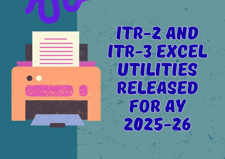 ITR-2 and ITR-3 Excel Utilities, income tax documents 2025-26